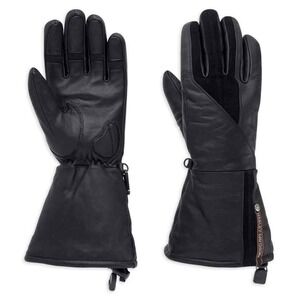 Harley-Davidson Women's Gage Leather Gauntlet Gloves Size XS Black 98354 NEW